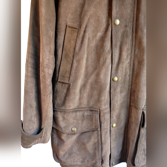 Men's Polo by Ralph Lauren Brown Leather Suede Jacket Coat Size 1XB Big & Tall - Picture 12 of 14
